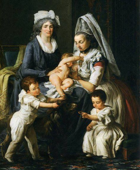 Portrait of Comtesse d’Herbouville and Her Children 1804-1806 Wet Nurse, Breastfeeding Art, Charles James, Bo Bartlett, Religious Images, Salvador Dali, French Artists, Mothers Love, Vintage Painting