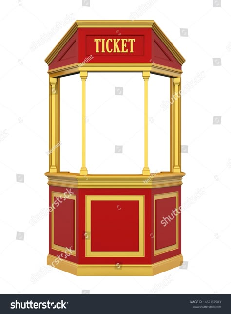 Ticket Booth Carnival Isolated 3d Rendering Stock Illustration 1462167983 | Shutterstock Ticket Booth Carnival, Train Kindergarten, Theater Ticket Booth, Theatre Ticket Booth, Theatre Entrance, Circus Ticket, Polar Express Theme, Theatre Ticket, Circus Tickets