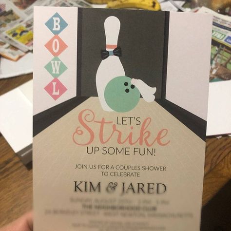 Bowling Bridal Party, Bowling Themed Wedding, Bowling Wedding Reception, Bowling Rehearsal Dinner, Bowling Invitations Template, Bowling Party Invite, Rehersal Dinner Invitations, Couples Bridal Shower Invitations, Wedding Shower Themes