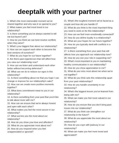 Deep Questions To Ask On A Date, Couple Deep Talk Questions, Truth And Dares For Boyfriend, Things To Talk About With Your Partner, Couple Questionares, Deep Talks Questions, Couple Date Night Questions, Deeptalk Questions Relationship, Question For Partner