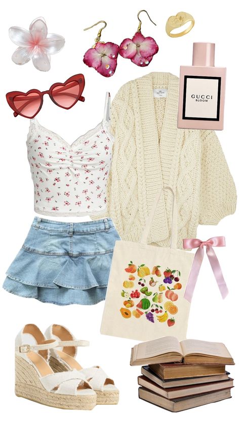 cute summer floral outfit #aesthetic #ootd #outfit #inspo #summer #fashion #floral #pink #beach Ditsy Floral Outfit Aesthetic, Pink Flower Skirt Outfit, Floral Aesthetic Outfit, Floral Outfit Aesthetic, Flower Skirt Outfit, Floral Outfit Summer, College Girl Outfits, Outfits Floral, Aesthetic Ootd