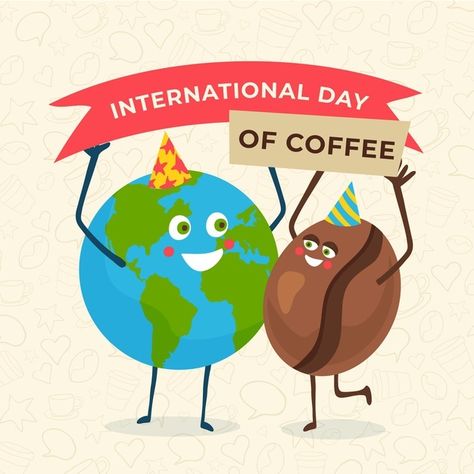 World Coffee Day, International Coffee Day, B R Ambedkar, International Coffee, Coffee Day, International Day, Vector Hand, Premium Vector, Graphic Resources