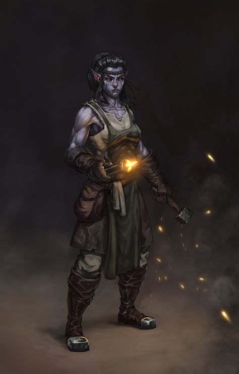 Elf Blacksmith, Dnd Elves, Fairytale Fantasies, Vampire Art, Fantasy Races, Dungeons And Dragons Characters, Dark Elf, Fantasy Warrior, Arte Fantasy