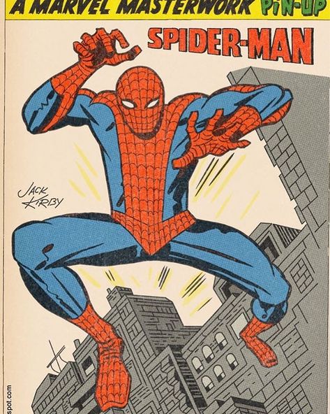 Spider-Man by Jack Kirby #Spider-Man #marvel #art #spiderman #comics #saturday @mercurycomics @comicbookpros Spider Man Design, 60s Cartoons, Spidey Sense, Cartoon Music, Jack Kirby Art, Man Design, Steve Ditko, Fan Theories, Kirby Art