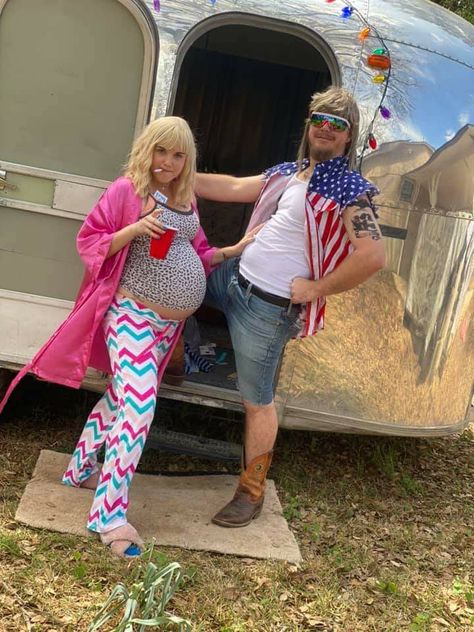 Trash Bash Outfit, Red Neck Party Ideas Costume, American Themed Party Outfit, Trailer Park Trash Costume, Trailer Trash Party Outfits Women, White Trashy Outfit Party, Barbie And Ken Costume, Trailer Trash Party, Hillbilly Party