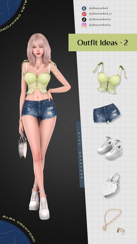 Outfit Ideas - Free download CC - TS4 lookbook Ts4 Lookbook, Knitted Dress Outfit, Knit Skirt Outfit, Sims 4 Tsr, Pleats Skirt, Sims 4 Cc Shoes, Free Sims 4, Sims 4 Body Mods, Tumblr Sims 4