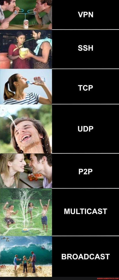 VPN SSH TCP UDP MULTICAST BROADCAST - America’s best pics and videos Linux Aesthetic, Cybersecurity Aesthetic, Computer Science Humor, Coding Memes, Cybersecurity Infographic, Memes Work, Networking Basics, Programing Jokes, Grace Hopper