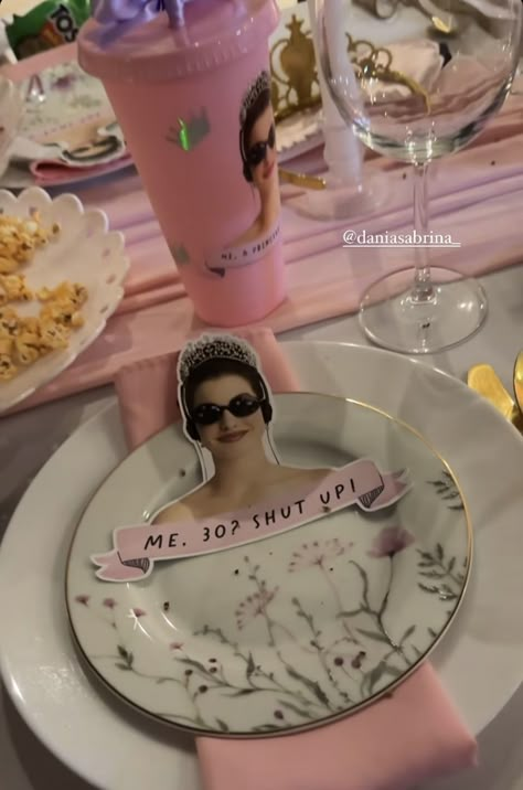 Me 30 Shut Up, 30th Tea Party Ideas, Princess Diaries 30th Birthday Party, Brunch 30th Birthday Party, Birthday Party 30 Women, Romcom Birthday Party, Princess Diaries 30th Birthday, Princess Diaries Birthday Party Theme, Princes Diaries Party