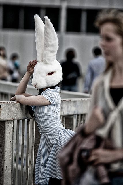 Gives me chills... www.AllieAwards.com   I wanna make one! Bunny Masks, Bunny Boy, Bunny Mask, Retro Photos, Woman Photo, 1950s Retro, Bunny Head, Retro Photography, Head Mask