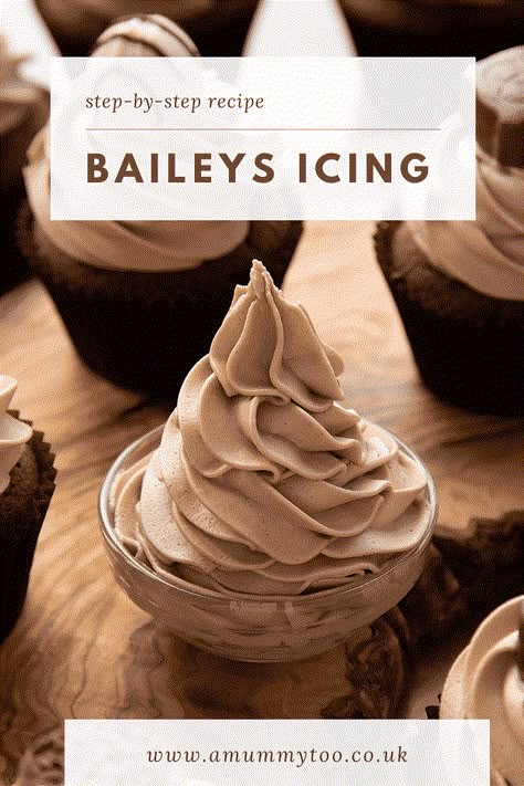 Irish Cream Buttercream Frosting, Baileys Hot Chocolate Cake Recipe, Baileys Icing Recipe, Baileys Buttercream Frosting, Baileys Cake Decoration, Baileys Cake Recipe, Cake With Blue Icing, Baileys Icing, Baileys Frosting Recipe