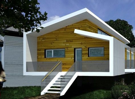 Elevated, Flood-Proof 'Resilient House' Headed for Rockaways Flood Proof House Design, Flood Proof House, Inspiring Architecture, Retro Living Rooms, Dream Apartment Decor, Bedroom Decor Inspiration, Dream Apartment, Prefab Homes, Green Roof