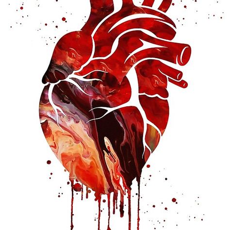 Human Heart Human Heart Art, Anatomical Heart Art, Systems Art, Heart Artwork, Heart Poster, Human Anatomy Art, Heart Illustration, Heart Drawing, Medical Art