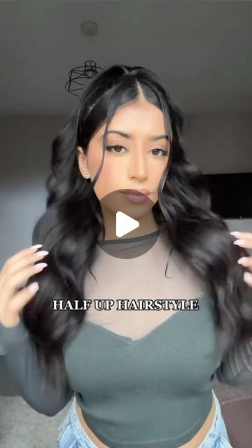 Alisha Kaur on Instagram: "half up hairstyle 🫶🏽  #hairtutorial #hairstyle #hairstyles #hairinspo #hairideas #tutorial #slickhair #curlyhair #sleekhair #festivehairstyle #explore #reels" Halfdo Hairstyles, Slick Back Hairstyles Half Up Half Down, Corset Hairstyle, Half Up Half Down Hairstyles With Braids, Slick Back Half Up Half Down Hair, Hairstyles Slick Back, Half Up Hairstyle, Ariana Grande Hair, Slick Back