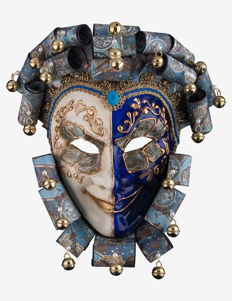 Merlino Joker | tradition venetian papier mache mask for sale Maskerad Mask, Venetian Masks Art, Papier Mache Mask, Clown Ideas, Harlequin Mask, Jester Mask, Venice Mask, Venetian Carnival Masks, Clown Mask