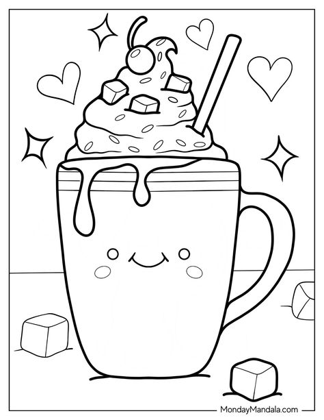 20 Hot Chocolate Coloring Pages (Free PDF Printables) Hot Cocoa Coloring Page Free Printable, Candyland Coloring Pages, Kids Coloring Sheets Free Printables, Coffee Coloring Pages Free Printable, Winter Coloring Sheets Free Printable, January Coloring Pages Free Printable, Hot Chocolate Crafts For Kids, Draw Hot Chocolate, Hot Chocolate Coloring Pages