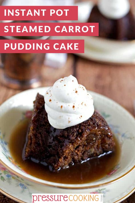 Instant Pot Christmas Pudding, Carrot Pudding Steamed, Steamed Pudding Recipe, Carrot Pudding, Xmas Pudding, Best Pressure Cooker Recipes, Christmas Pudding Recipes, Steamed Carrots, Yummy Cheesecake