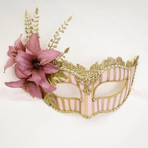 Enchanted Masquerade, Carnival Prom, Pink Masquerade Mask, Pink Masquerade, Masquerade Mask Diy, Gold Masquerade Mask, Floral Mask, Masquerade Carnival, Masquerade Ball Mask