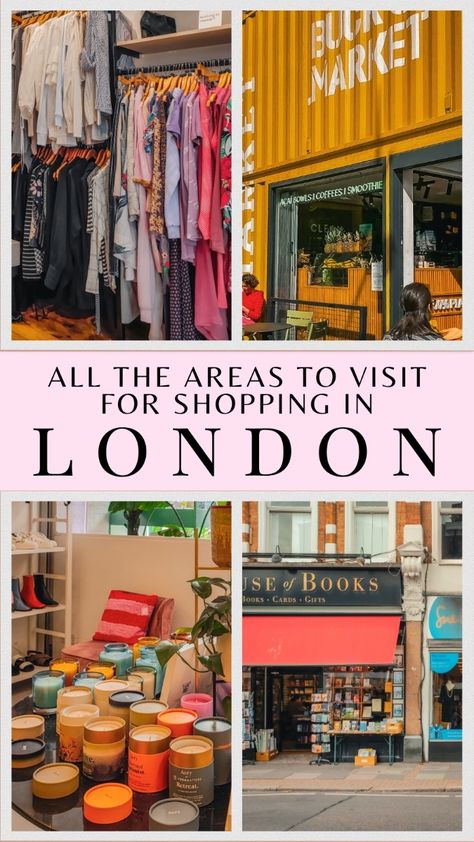 This complete London shopping guide is full of information about the best shopping areas in London - for luxury shops, head on over to Chelsea, Knightsbridge and Mayfair, for budget shops, Wood Green and charity shops in North Finchley and Muswell Hill - these are some of the best places to go shopping in London on a budget... Or not! - - - - london travel guide - london bucket list - best shops in london - best charity shops in london aesthetic - best things to do in london off the beaten path - secret neighborhoods in london - best department stores in london - best luxury shops in london - best places in london to visit - first time travel to london - best budget shops in london cheap shopping Best London Souvenirs, London What To Do, What To Buy In London, London Shopping Aesthetic, Best Shopping In London, Places In London To Visit, Best Places In London, Borough Market London, London Shops