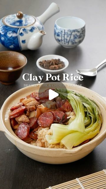 Jan Piñgol | Content Creator on Instagram: "Clay Pot Rice with Braised Pork and Chinese Sausage  #chinesefood #ricebowl #asianfood #philippines #pork" Clay Pot Rice Recipe, Claypot Rice Recipe, Clay Pot Rice, Chinese Sticky Rice, Phillipino Food, Korean Food Side Dishes, Claypot Rice, Chinese Sausage, Asian Inspired Recipes