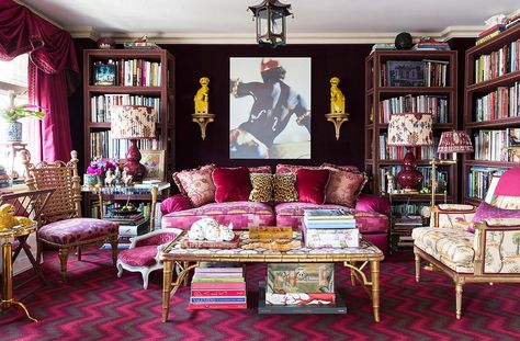 Inside the Stunning Home of the Ultimate A-List Decorator – One Kings Lane — Our Style Blog Alex Papachristidis, Glam Pad, Opulent Interiors, Deco Rose, Chic Chic, Design Salon, Colorful Space, Maximalism, Design Del Prodotto