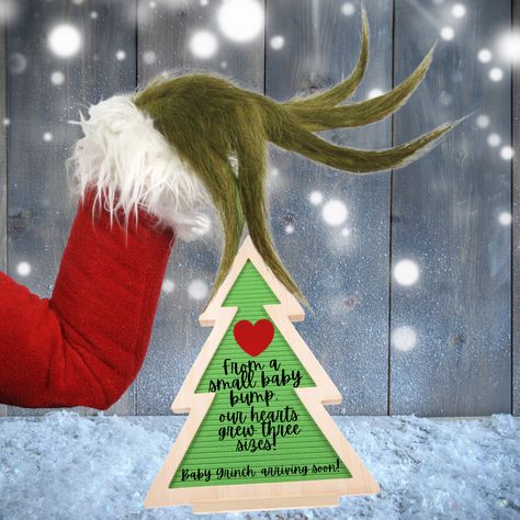 Small Baby Bump, Christmas Baby Reveal, Baby Grinch, Digital Pregnancy Announcement, Third Baby, Holiday Baby, Baby Reveal, Christmas Baby, Baby Announcement