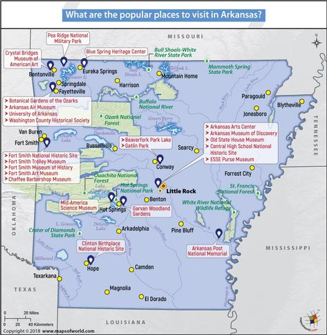 What Are the Popular Places to Visit in Arkansas? Van Buren Arkansas, Places To Visit In Arkansas, Vast Forest, Map Of Arkansas, Arkansas Map, Arkansas Road Trip, Petit Jean State Park, Ozark National Forest, Arkansas Travel