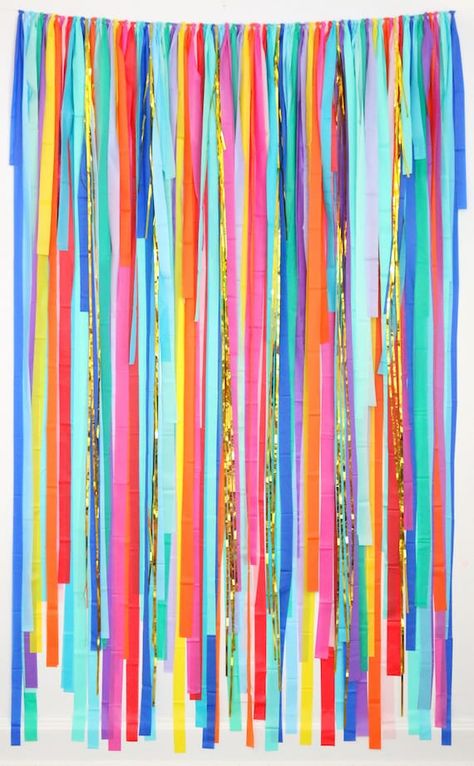 Backdrop Fringe, Festive Backdrop, Fringe Wall, Rainbow Backdrop, Bright Wedding Colors, Rainbow Party Decorations, Streamer Backdrop, Fiesta Party Decorations, Fringe Backdrops