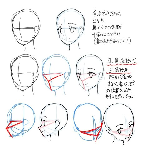 Triangle Face, Character Head, Manga Tutorial, 얼굴 드로잉, Anatomy Tutorial, Body Drawing Tutorial, 얼굴 그리기, Manga Drawing Tutorials, Drawing Heads