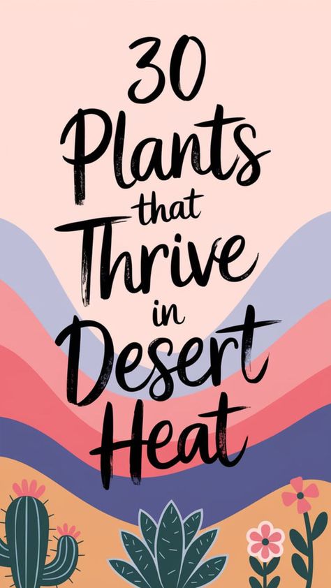 Discover 30 plants that thrive in desert heat, bringing life and color to your dry garden. 🌵 From hardy succulents to vibrant perennials, find the best options for hot climates. 📌 Pin this for your garden inspiration! 👉 Click through to see the full list of desert-loving plants. #desertlandscaping #heatlovingplants #gardendesign #droughttolerantgardening Plants For Desert Landscape, Plants For Hot Dry Areas, Arizona Landscaping Ideas Backyard Desert Plants, Arizona Plants Full Sun, Desert Backyard Ideas Arizona, Arizona Landscape Ideas, Arizona Patio, Desert Garden Ideas, Desert Plants Landscaping