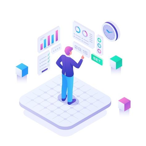 Process Illustration, Software Project Management, Task Tracker, Project Management Software, Best Project, Software Projects, Time Tracker, Isometric Illustration, Productivity Apps