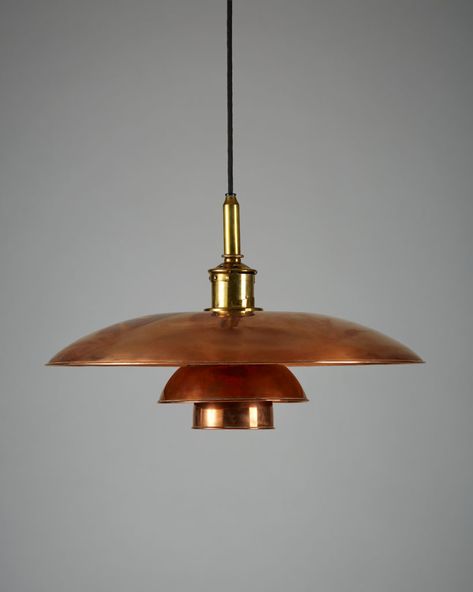 Ceiling lamp PH 5/3 designed by Poul Henningsen for Louis Poulsen, — Modernity Poulsen Lamp, Ph Lamp, Be Invisible, Danish Lighting, Poul Henningsen, Copper Pendant Lights, Louis Poulsen, Assemblage Art, Metal Design