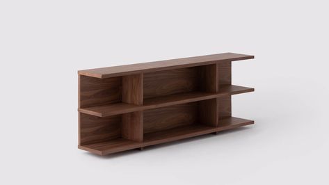 Cello Shelf | Console Sofa Table | EQ3 Console Table Behind Sofa, Low Console Table, Shelf Console, Media Units, Console Shelf, Console Sofa Table, Low Sofa, Low Bookcase, Walnut Shelves