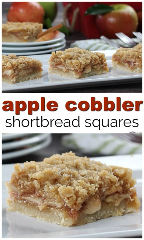 The perfect apple dessert to take to your next potluck this fall! Dessert For Neighbors, Honeycrisp Apple Desserts, Apple Desserts For Thanksgiving, Gala Apple Desserts, Thanksgiving Potluck Desserts, Apple Shortbread Bars, Easy Apple Pie Bars, Fall Potluck Ideas, Dessert Potluck