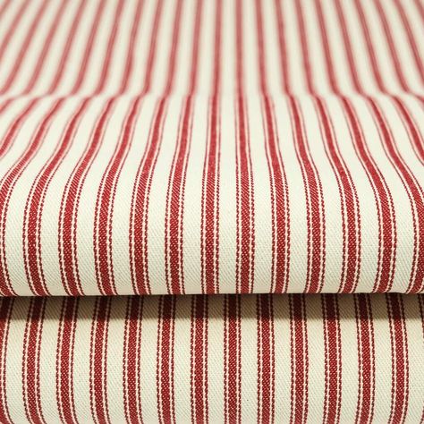 Pillow Ticking, Clothing Fabric Patterns, Cabin Interior Design, Summer Window, Curtains Home, Farmhouse Fabric, Striped Curtains, Ticking Fabric, Cafe Curtains