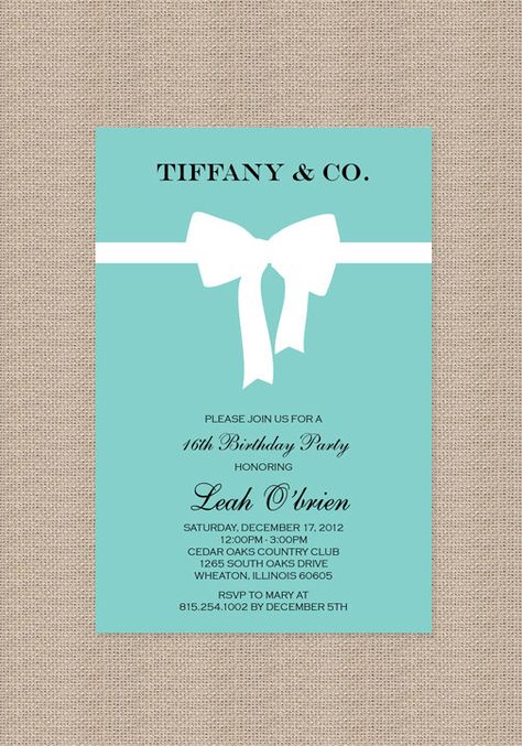 Tiffany Bridal Shower Invitations, Tiffany Wedding Theme, Tiffany Blue Baby Shower, Tiffany Blue Bridal Shower, Tiffany Blue Party, Tiffany Birthday Party, Blue Bridal Shower Invitations, Tiffany Birthday, Tiffany Baby Showers