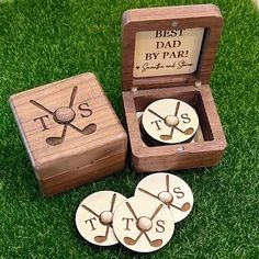 🏌️♂️⛳️ Calling all golf enthusiasts and dads! This Father's Day, give your golf-loving dad a gift he'll cherish forever. Introducing our brand-new Golfing Coasters! 🎁🏌️♂️ 🌟 These coasters are designed for the ultimate golf fan, crafted with precision and attention to detail. Each coaster features a unique golf-themed design, showcasing iconic golf courses and equipment. 🏞️🏌️♂️ Glowforge Golf Ideas, Golf Christmas Gifts, Wooden Toys Plans, Golf Gifts For Men, Whiskey Gifts, Laser Engraved Ideas, Moms Crafts, Diy Father's Day Gifts, Golf Ball Markers