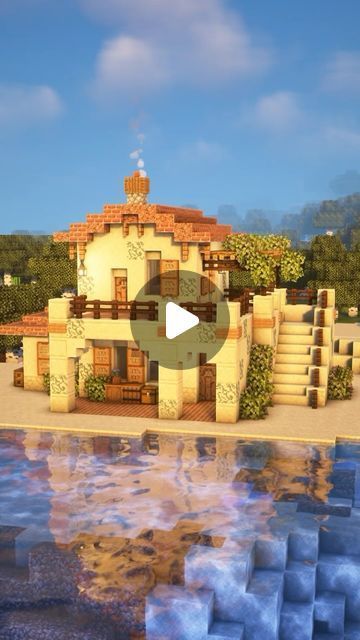 Gorillo on Instagram: "Italian Beach House🇮🇹  Follow for more videos like this!  Shaders: Complementary Texture: Jerm’s Better Leaves —————————————————————————— #minecraft #minecraftbuilds #minecraftinspiration #minecrafttutorial #minecraftideas" Beach Houses Minecraft, Italian Minecraft House, Minecraft Italian Villa, Minecraft Seaside House, Minecraft Beach Builds, Minecraft Ocean House, Beach House Layout Floor Plans, Minecraft Beach Ideas, Beach House Blueprints