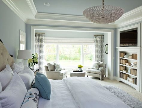 The Best Benjamin Moore Paint Colors: silver gray 2131-60 Ceiling Ideas Bedroom, Tray Ceiling Ideas, Small Seating Area, Bedroom Seating Area, Glamourous Bedroom, Peaceful Bedroom, Beautiful Bedrooms Master, Bedroom Traditional, Tranquil Bedroom