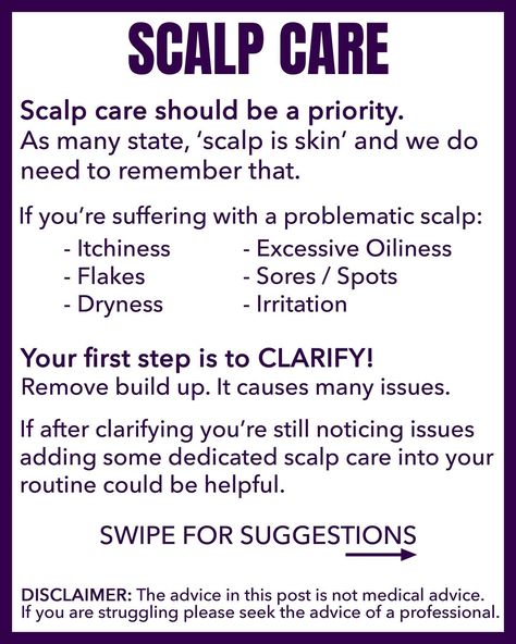 SCALP CARE - MORE INFO IN HERE ⬇️⁣ ⁣ We need to remember our scalp is skin. It needs caring for whether or not it’s problematic. Caring for your scalp could be simply using shampoo and keeping your scalp clean. But others do need a little more, and that’s ok!⁣ ⁣ Personally I have a dry and sometimes flaky scalp. I get (seemingly) random flare ups where I get irritated patches, normally around my hairline, which can sometimes take time to settle. The products in this post have all helped me wh... Scalp Care Routine, Scalp Care For Hair Growth, Scalp Toner, Curl Tips, Scalp Products, Briogeo Scalp Revival, Healthy Skin Routine, Scalp Mask, Head Spa