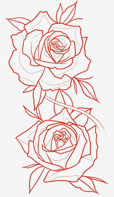 Rose Stencil Tattoo, Rose Tattoo Outline, Rose Outline Tattoo, Rose Tattoo Stencil, Simple Rose Tattoo, Rose Outline, Rose Drawing Tattoo, Rose Stencil, Half Sleeve Tattoos Drawings