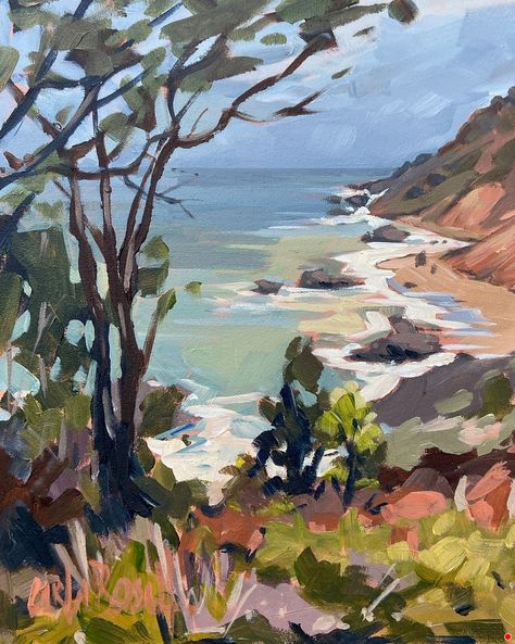 Carla Bosch Artworks Gallery Sea And Clouds, Bosch Art, Coast Painting, Acrylic Landscapes, Earth Drawings, African Landscape, California Coastline, Beautiful California, Selling Paintings