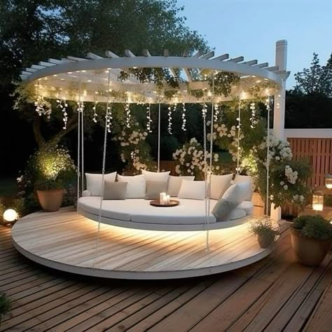 Outdoor Swings, Outdoor Sitting Area, Swing Design, Outdoor Swing, Outdoor Decor Backyard, Backyard Makeover, Decoration Idea, Backyard Patio Designs, Decor Minimalist