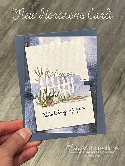 Beautiful Horizon Card | Elaine's Creations Independent Stampin' Up! Demonstrator Stampin Up On The Horizon Cards, Ocean Front Stampin Up Cards, Musical Cards, Stampin Up Birthday Cards, Gatefold Cards, Nature Card, Card Making Crafts, Stamping Up Cards, On The Horizon