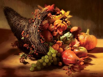 The traditional cornucopia filled with fruits and vegetables. Thanksgiving Cornucopia, Thanksgiving Background, Horn Of Plenty, Thanksgiving Wallpaper, Thanksgiving Centerpieces, Harvest Time, Fabulous Fall, Deco Floral, Fall Holidays