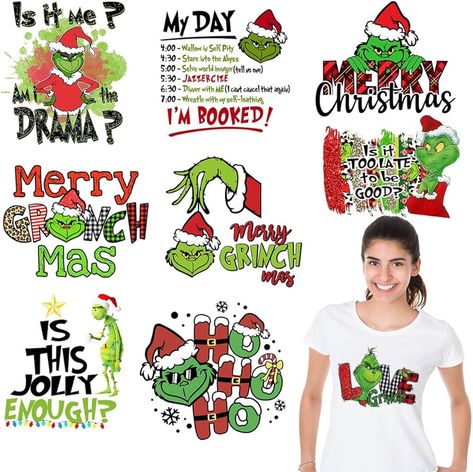 Amazon.com: 9 Sheets Christmas Iron on Vinyl Transfers Stickers Christmas Heat Transfer Vinyl Design Winter Xmas Christmas Iron on Decals for T Shirts Clothes Pillow DIY Winter Christmas Iron on Vinyl Stickers Iron On Letter Patches, Christmas Drawings, Tee Ideas, Diy Pillow Covers, Iron On Letters, Christmas T Shirt Design, Heat Transfer Design, Funny Xmas, Winter Diy