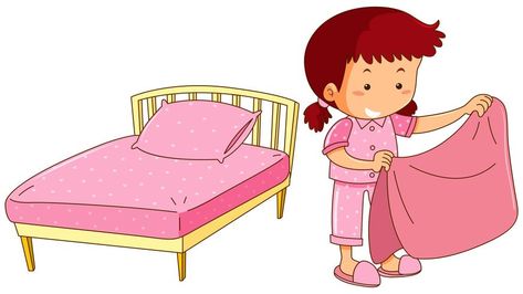 Bed Clipart, Making Bed, Bed Vector, Cartoon Clip, Islamic Cartoon, Art Drawings For Kids, Blue Bedding, Home Learning, Kids Videos