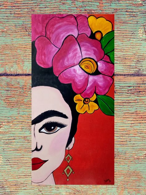 Frida Kahlo Painting, Irene Sheri, Latin Art, Frida Kahlo Paintings, Mexican Stuff, Kahlo Paintings, Painting Night, Frida Art, Middle School Art Projects