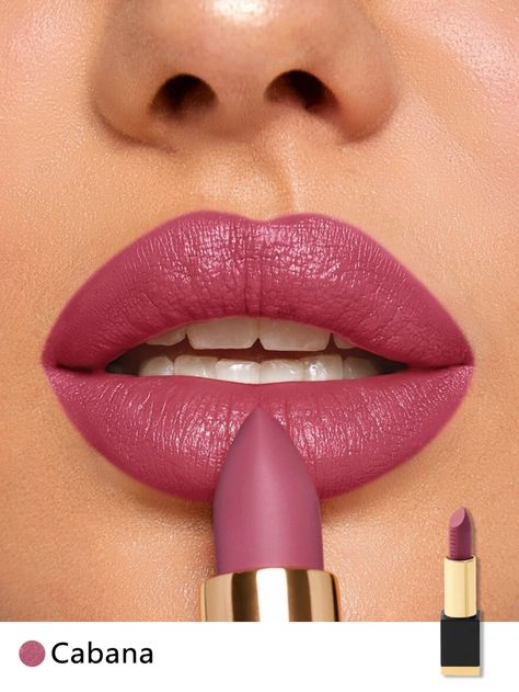 SHEGLAM MATTE ALLURE Lipstick - CABANA | SHEIN Bold Lipstick Makeup, Neutral Lip Color, Long Shiny Hair, Luxury Lipstick, Bold Lip Color, Women Lipstick, Dark Lipstick, Rose Lipstick, Long Wear Lipstick