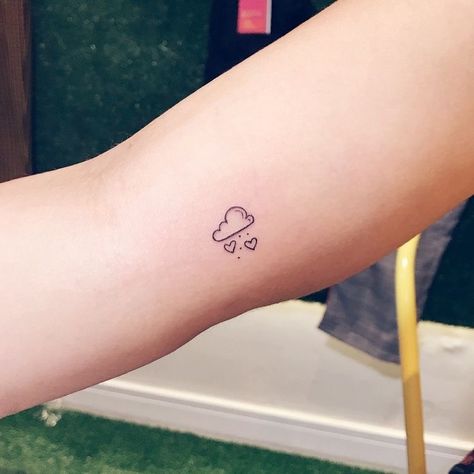 Mini Tattoo, Cloud Tattoo, 4 Tattoo, Petite Tattoos, Discreet Tattoos, Tattoo Feminina, Dainty Tattoos, Girly Tattoos, Subtle Tattoos