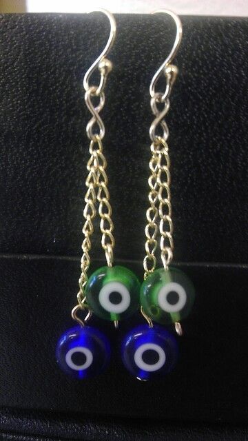 Evil eye glass bead earrings Evil Eye Earrings Diy, Earring Inspo, Glass Bead Earrings, Evil Eye Earrings, Earrings Design, Aesthetic Fits, Earring Ideas, Diy Wire Jewelry, Eye Glass